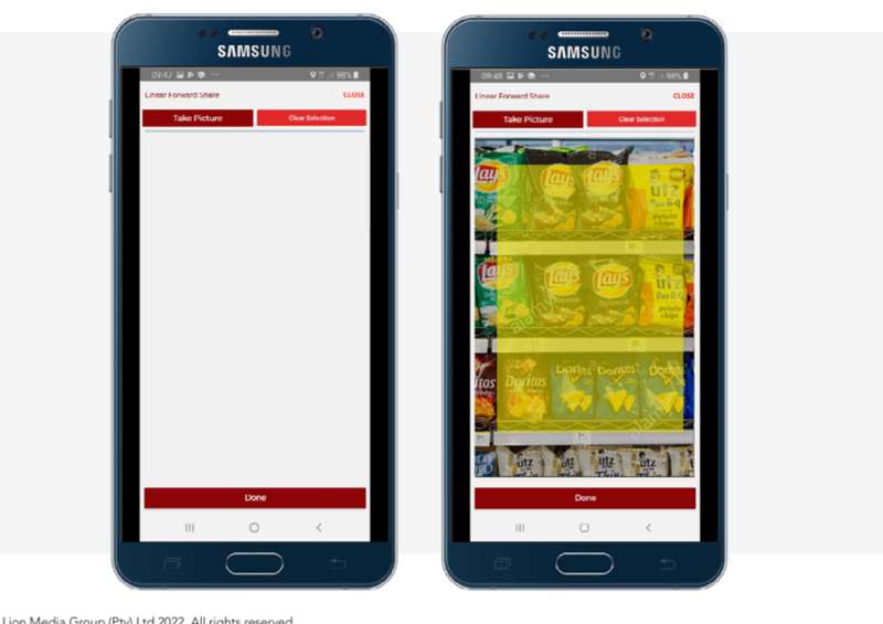 KasiApp field screens showing route tasks and sales reporting