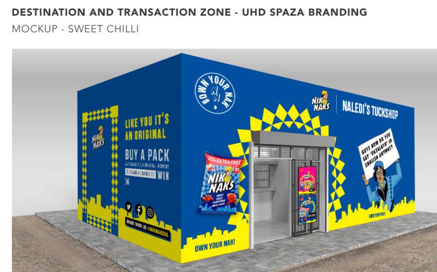 3D render of a SpazaBrand store takeover mockup
